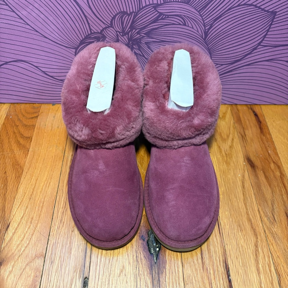 UGG Classic Mini Fluff Pink Berry Ankle Boot Women's